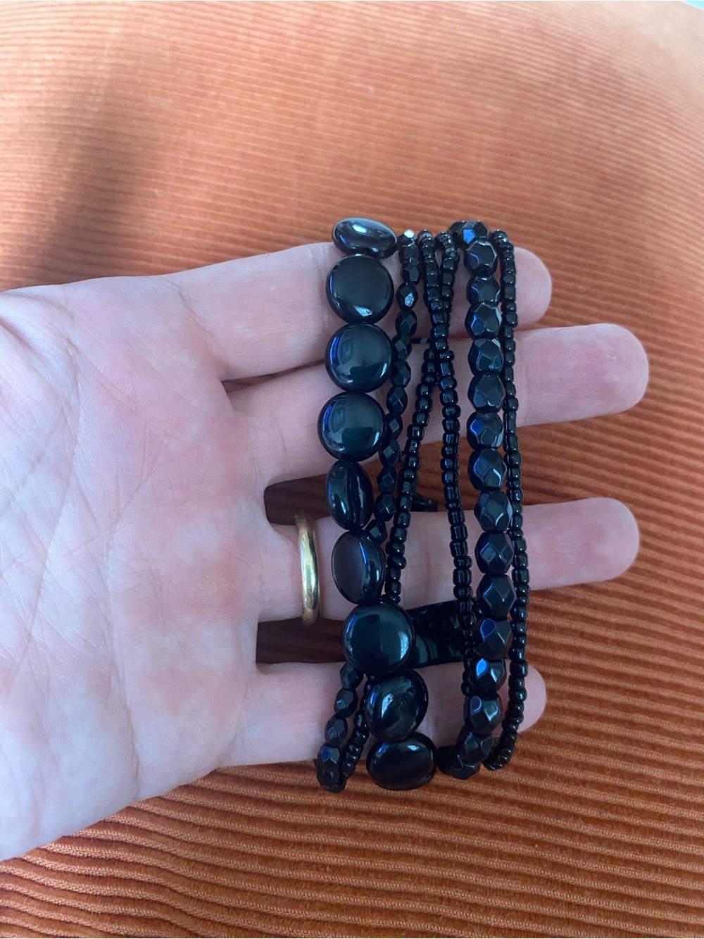 Vintage Premier Designs Black Beaded Bracelet